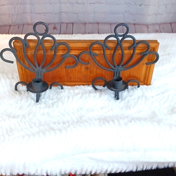 ROD Iron Black MadeInIndia Vintage Scallop‎ Set CandleHolders - Picture 1 of 8